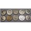 Image 1 : LOT OF 10 90% SILVER KENNEDY HALF DOLLARS - 1964 O