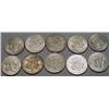 Image 2 : LOT OF 10 90% SILVER KENNEDY HALF DOLLARS - 1964 O