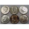 Image 1 : LOT OF 6 90% SILVER KENNEDY HALF DOLLARS - 1964 OR