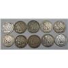 Image 2 : LOT OF 10 90% SILVER WALKING LIBERTY HALF DOLLARS 