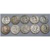 Image 1 : LOT OF 10 90% SILVER FRANKLIN HALF DOLLARS - 1964 