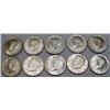Image 1 : LOT OF 10 90% SILVER KENNEDY HALF DOLLARS - 1964 O