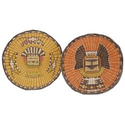 Two Hopi Basketry Plaques