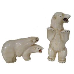2 Eskimo Ivory Carvings