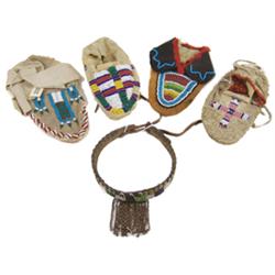 4 Childs' Moccasins and Armband