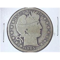 1905 Barber Half Dollar