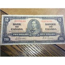 1937 Canada Two Dollar Note