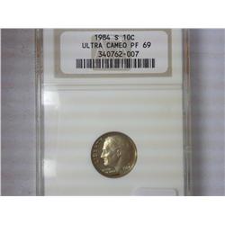 1984-S Roosevelt Dime NGC PF69 Ultra Cameo