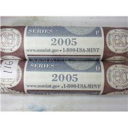 2005-P & 2005-D Westward Journey Nickel Rolls UNC