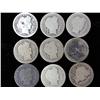 Image 1 : 9 Assorted Barber Dimes