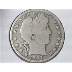 1907-O Barber Half Dollar