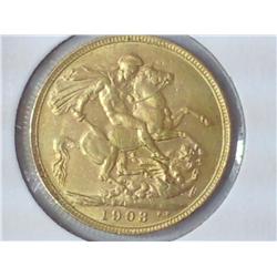 1903 Great Britian Gold Sovereign (.2354 AGW)