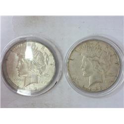 2-1922-D Peace Silver Dollars