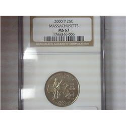 2000-P Massachusetts Quarter NGC MS67