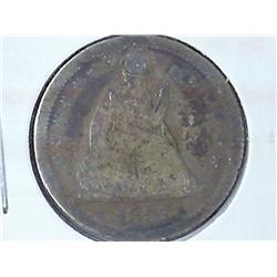 1857 Seated Liberty Quarter (Holed And Plugged)