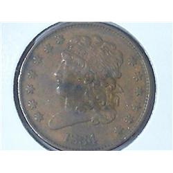 1834 Half Cent (VF)