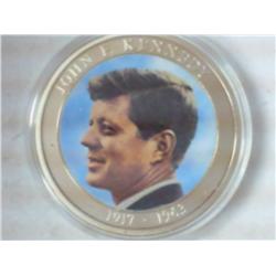 John F. Kennedy Colorized 1/2 Ounce Silver Token