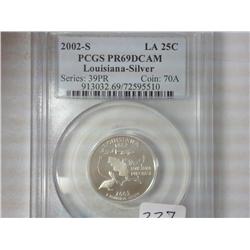 2002-S Louisiana Silver Quarter PCGS PR69DCAM