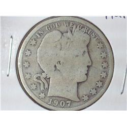1907-D Barber Half Dollar
