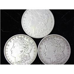 1921, 1921-D And 1921-S Morgan Silver Dollars