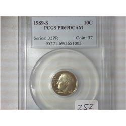 1989-S Roosevelt Dime PCGS PR69DCAM
