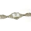 Image 4 : Antique Art Deco 14k White Gold Camphor Glass and Damond Bracelet
