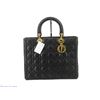 Image 1 : Dior Black Cannage Lambskin Lady Large Handbag