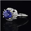Image 2 : 2.84 ctw Tanzanite and 0.37 ctw Diamond Platinum Ring