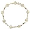 Image 2 : 14K White Gold 7" 4.65 ctw Round Diamond Flower Cluster Bar Link Tennis Bracelet