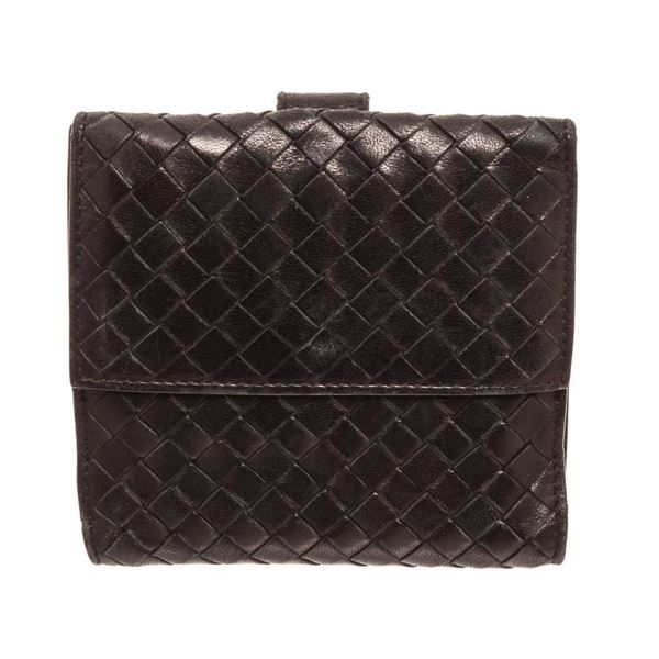 Bottega Venetta Black Leather Wallet