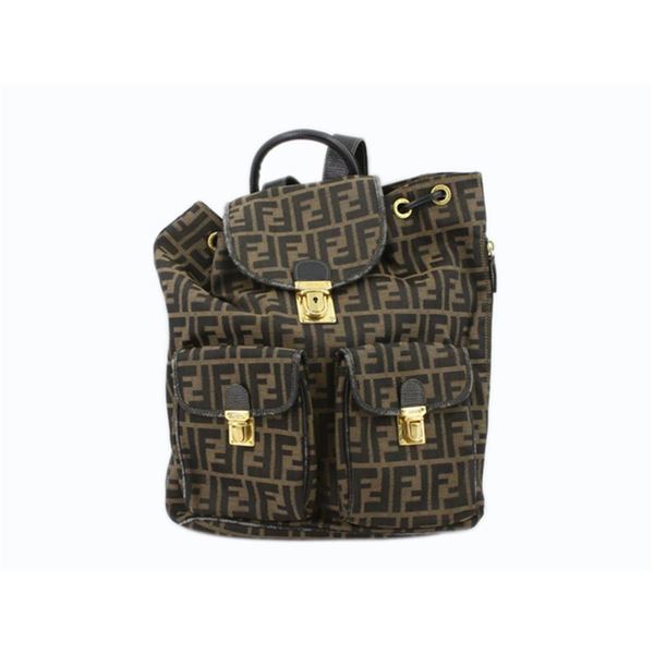 Fendi Brown Monogram Canvas Zucca Backpack