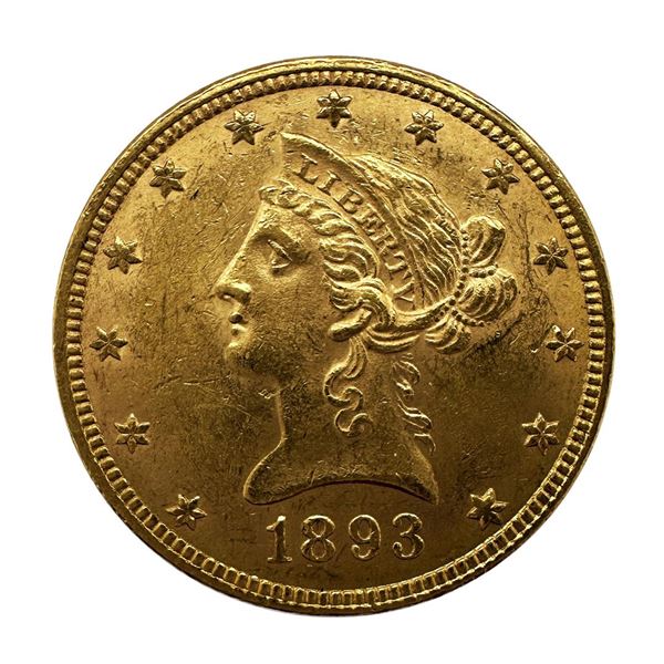 1893 $10 Liberty Head Eagle Gold Coin BU