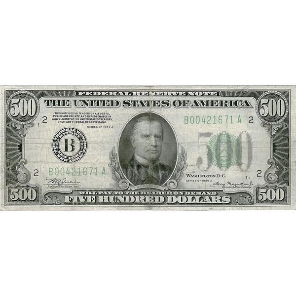 1934A $500 Federal Reserve Bank Note