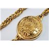 Image 4 : Chanel Vintage Gold-tone Metal Double Link Long Chain 31 Rue Cambon Coin Pendant