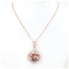 Image 2 : 8.77 ctw Morganite and 1.44 ctw Diamond 14K Rose Gold Pendant/Necklace