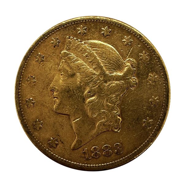 1883-S $20 Liberty Head Double Eagle Gold Coin XF