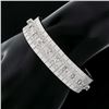 Image 1 : Vintage 18k White Gold 2.40 ctw Round Diamond 15mm Wide Brick Mesh Link Bracelet
