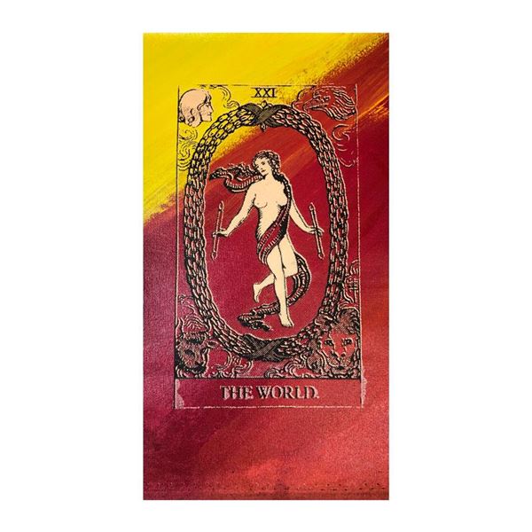 Tarot, The World by Steve Kaufman (1960-2010)