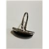 Image 3 : Sterling silver ring with big black stone