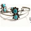 Image 2 : Sterling silver bracelet with attached ring, blue coral