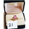 Image 1 : 10K gold ring, size 6, pink stone