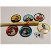 Image 1 : Red Sox mini Louisville bat & 6 sports coins