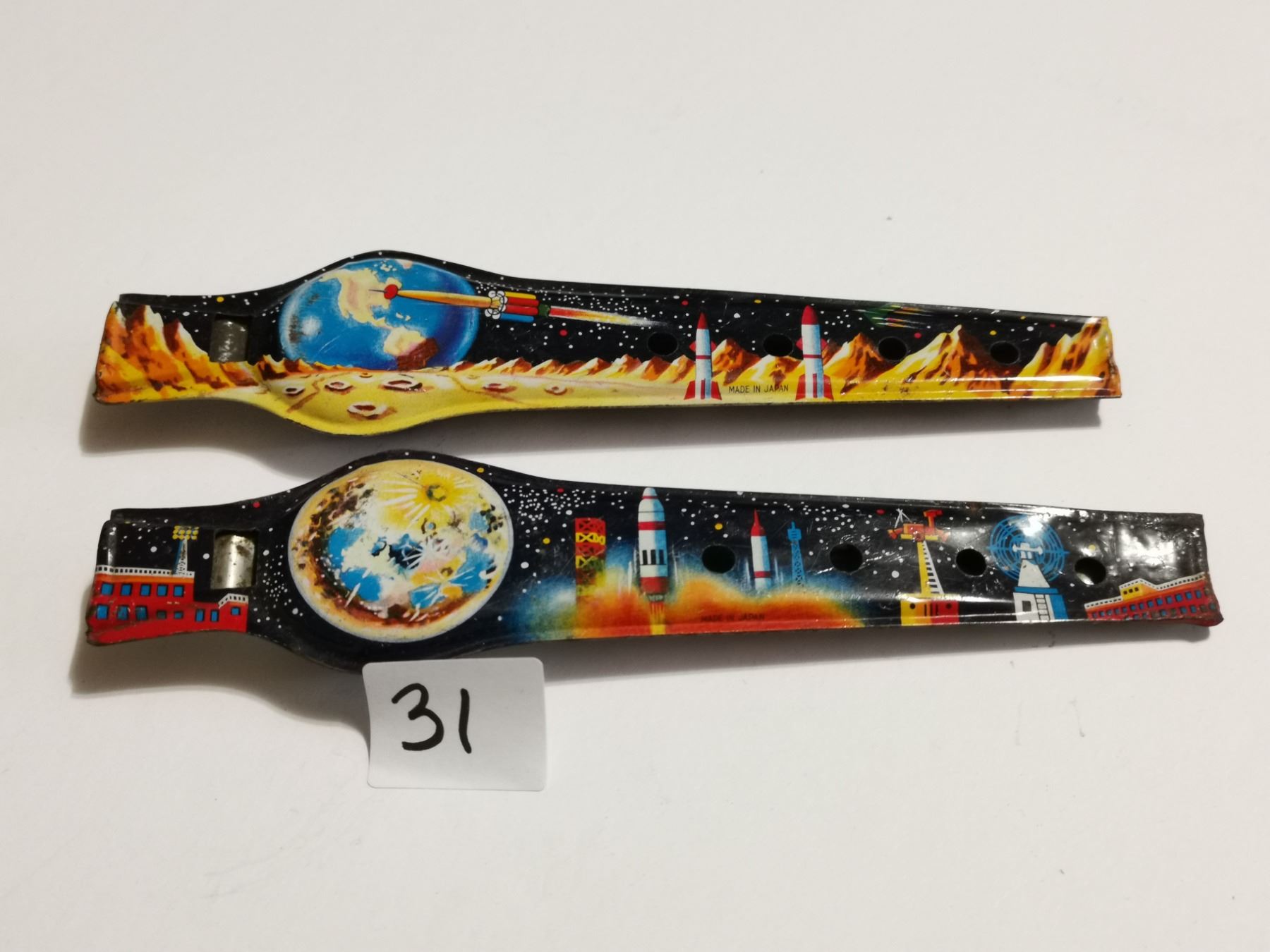Two vintage Japan fantasy space whistles Schmalz Auctions
