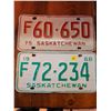 Image 1 : Sask '68 & Sask '75 license plates