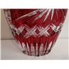 Image 2 : Crystal clear and red vase 10" tall