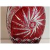 Image 3 : Crystal clear and red vase 10" tall