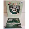 Image 1 : Sask Roughrider coinbank and Roughrider 1 Dollar coin