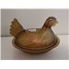 Image 3 : Vintage Indiana amber glass, Hen on the nest - 7x5 1/2"