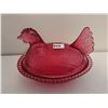 Image 3 : Vintage Indiana cranberry glass, Hen on the nest - 7x5 1/2"