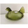 Image 2 : Vintage Indiana olive green glass, Hen on the nest - 7x5 1/2"